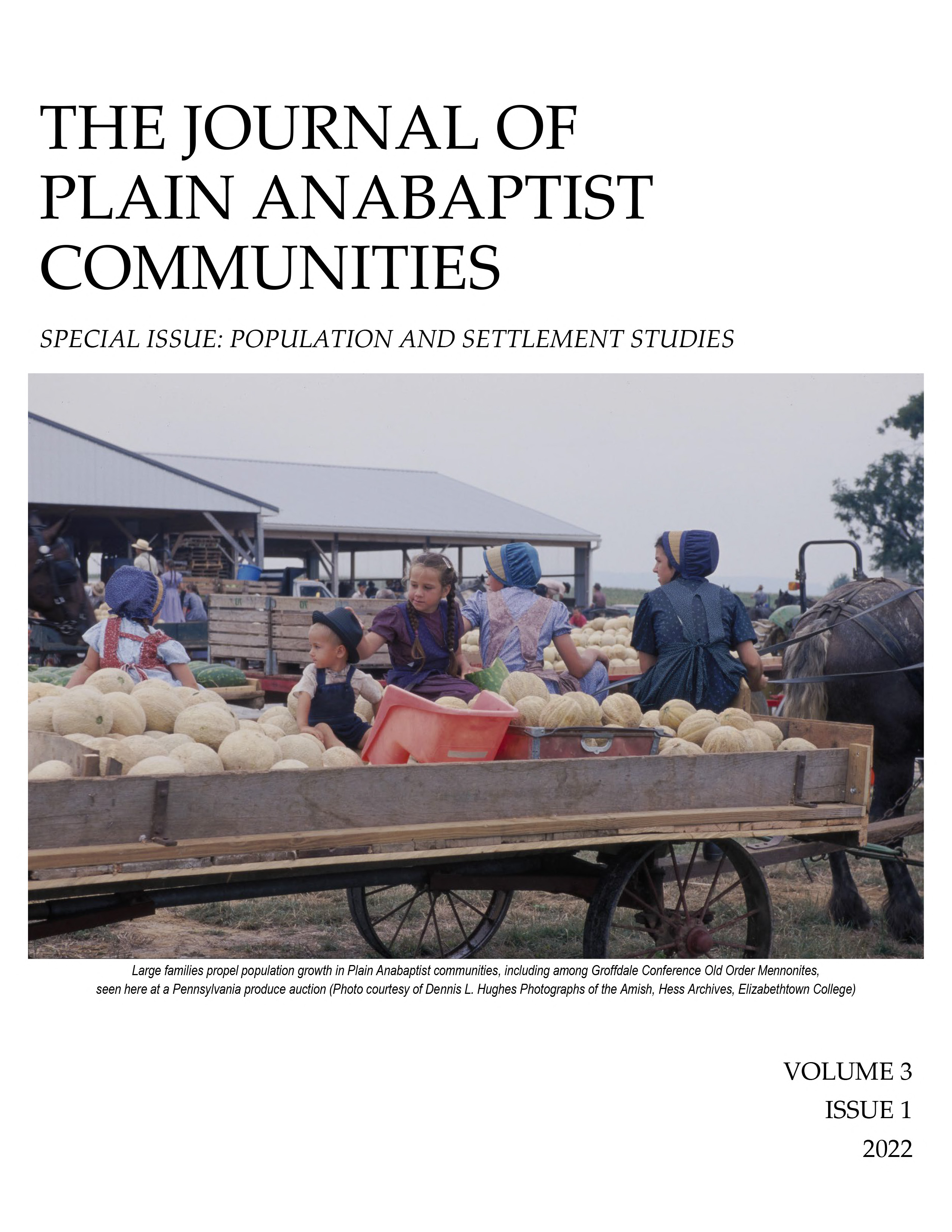 Cover image for The Journal of Plain Anabaptist Communities Volume 3, Number 1