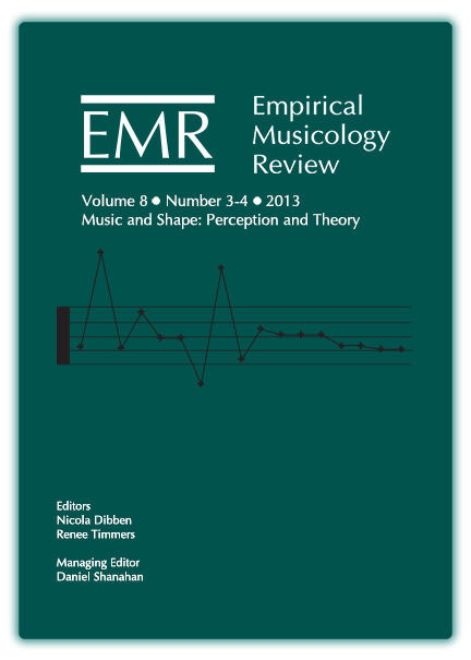 Empirical Musicology Review - Vol. 8, No. 3-4: Music and Shape: Perception and Theory